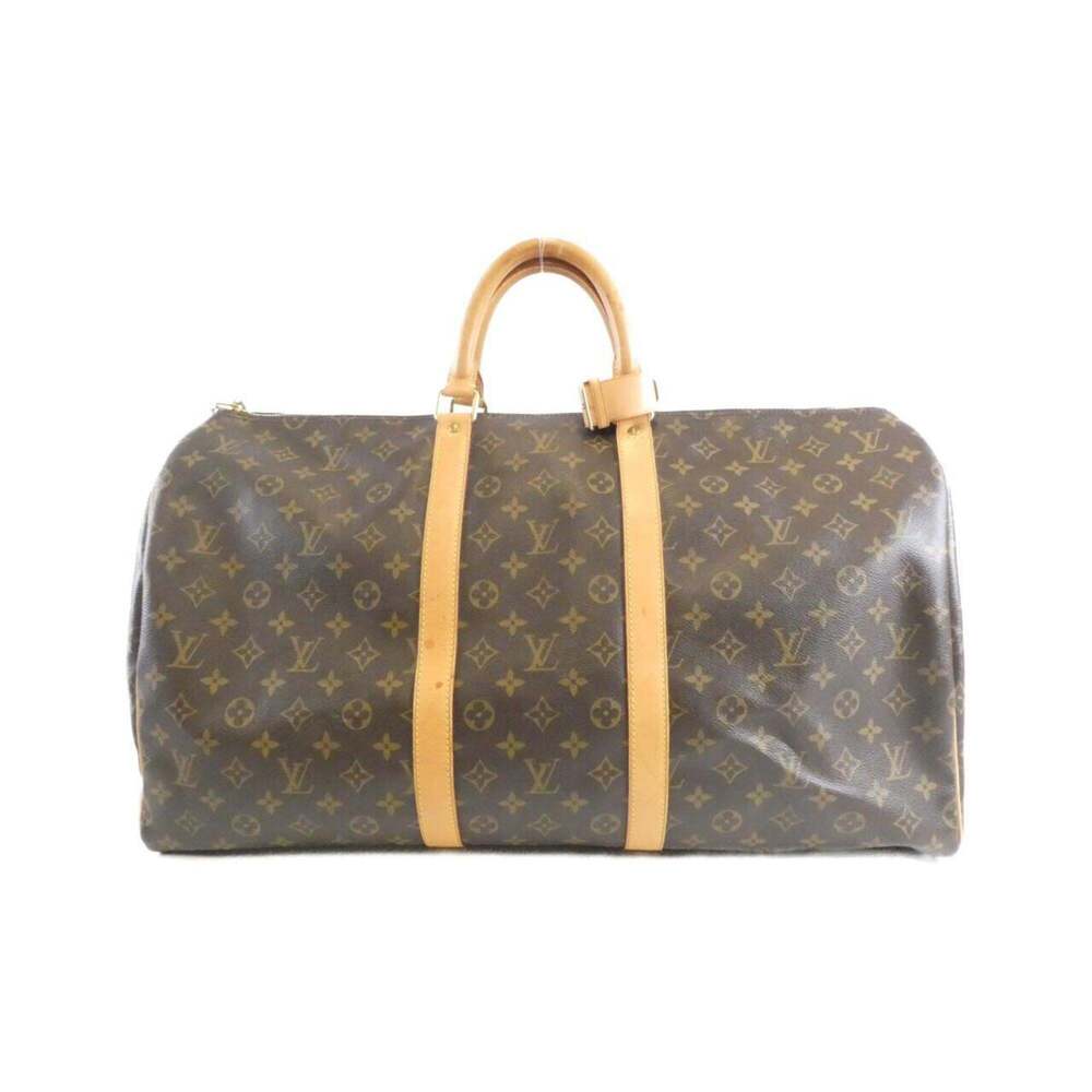 LOUIS VUITTON Authentic Brown Monogram Keepall 55 Boston Bag